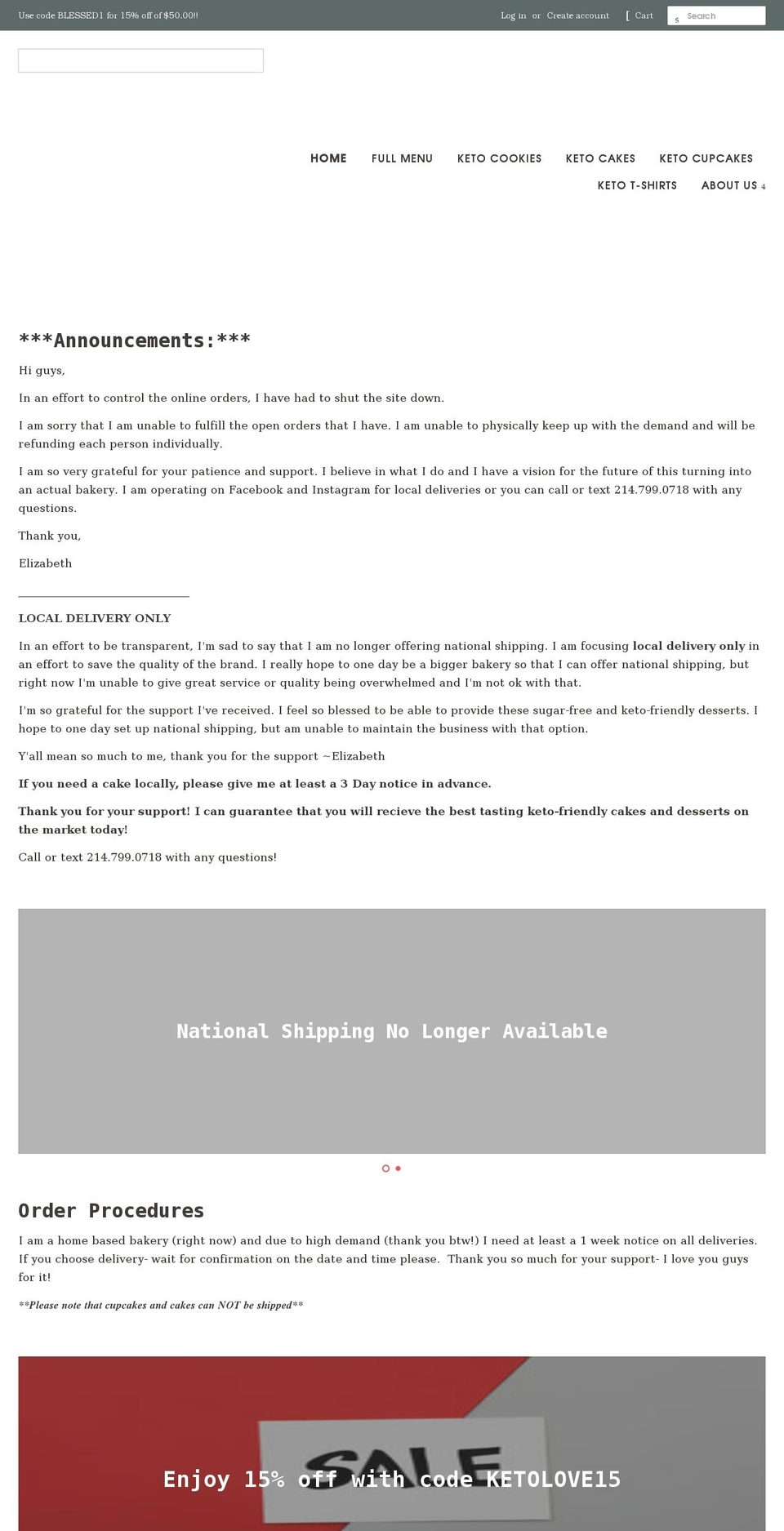 theketosweetshoppe.com shopify website screenshot