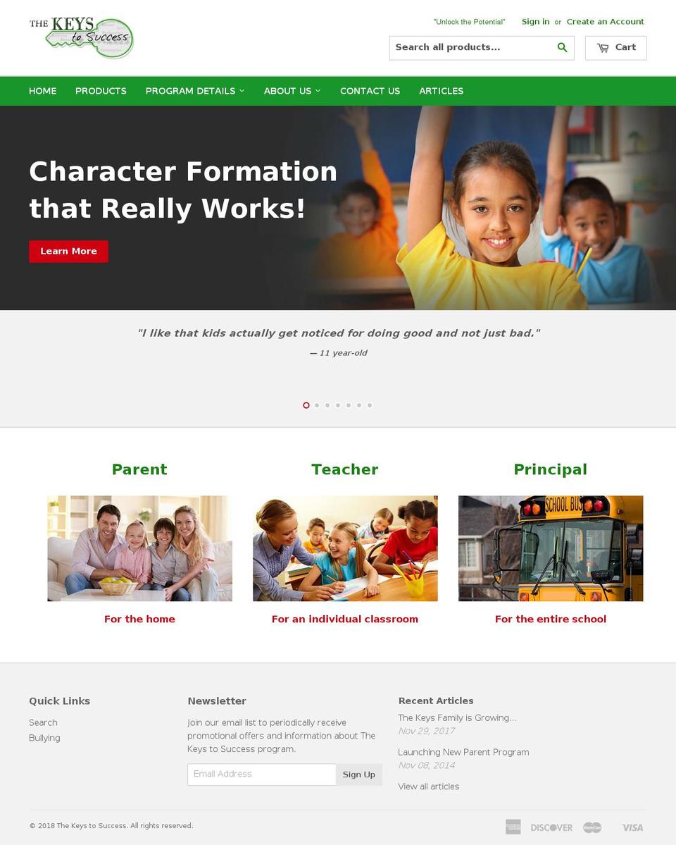 thekeystosuccess.net shopify website screenshot
