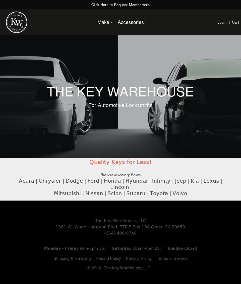 thekeywarehouse.com — Shopify storefront screenshot