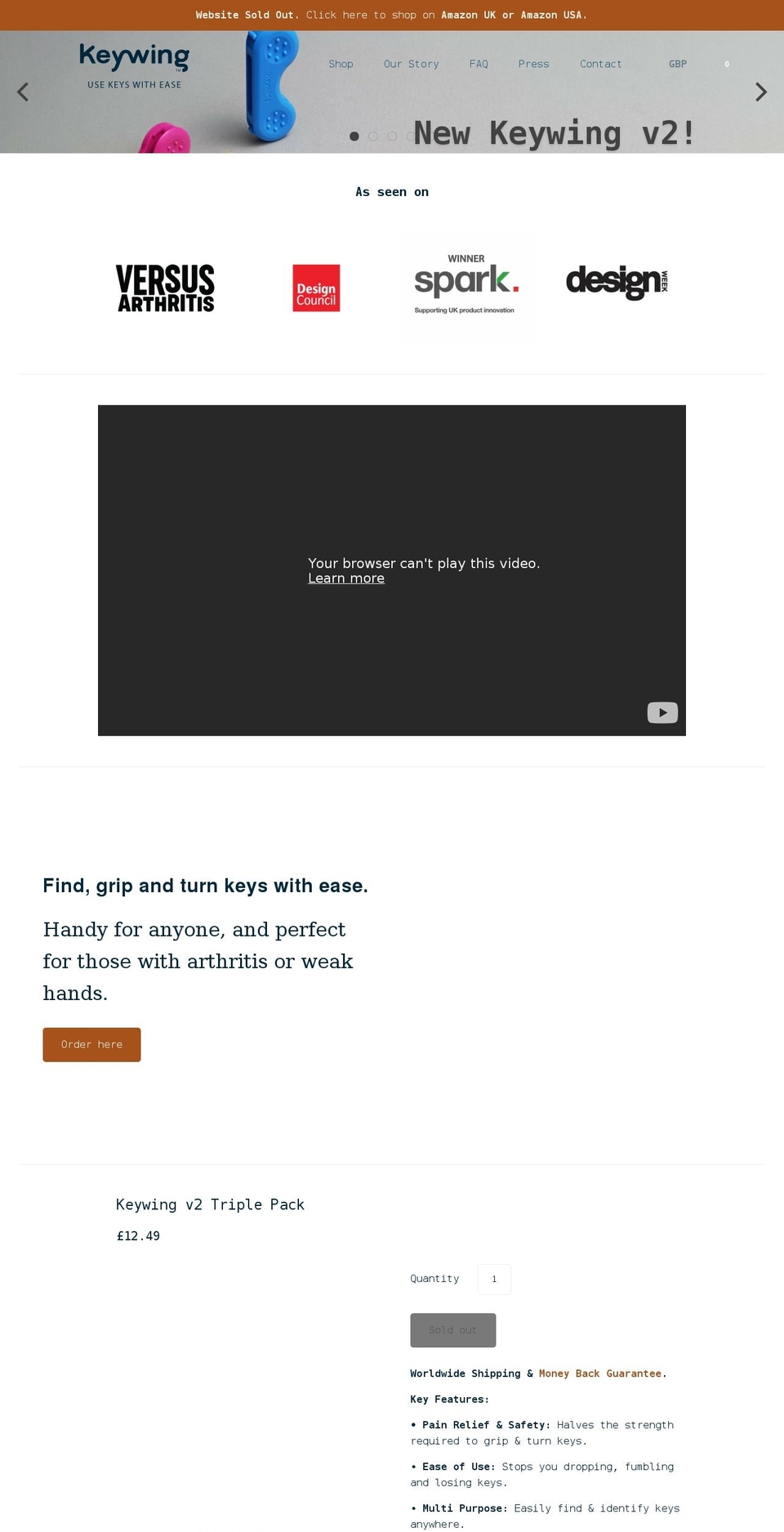 thekeywing.com shopify website screenshot
