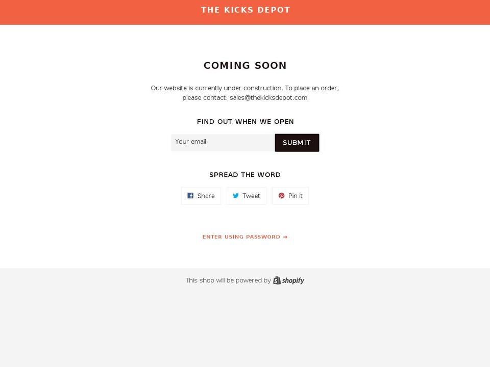 thekicksdepot.com shopify website screenshot
