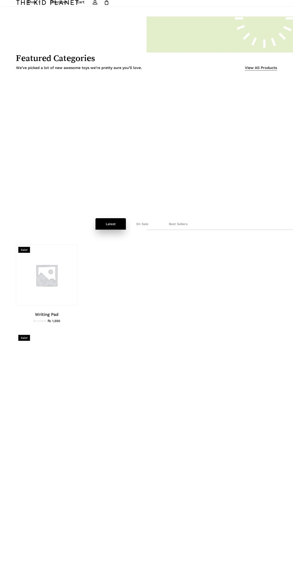 thekidplanet.com — Shopify storefront screenshot