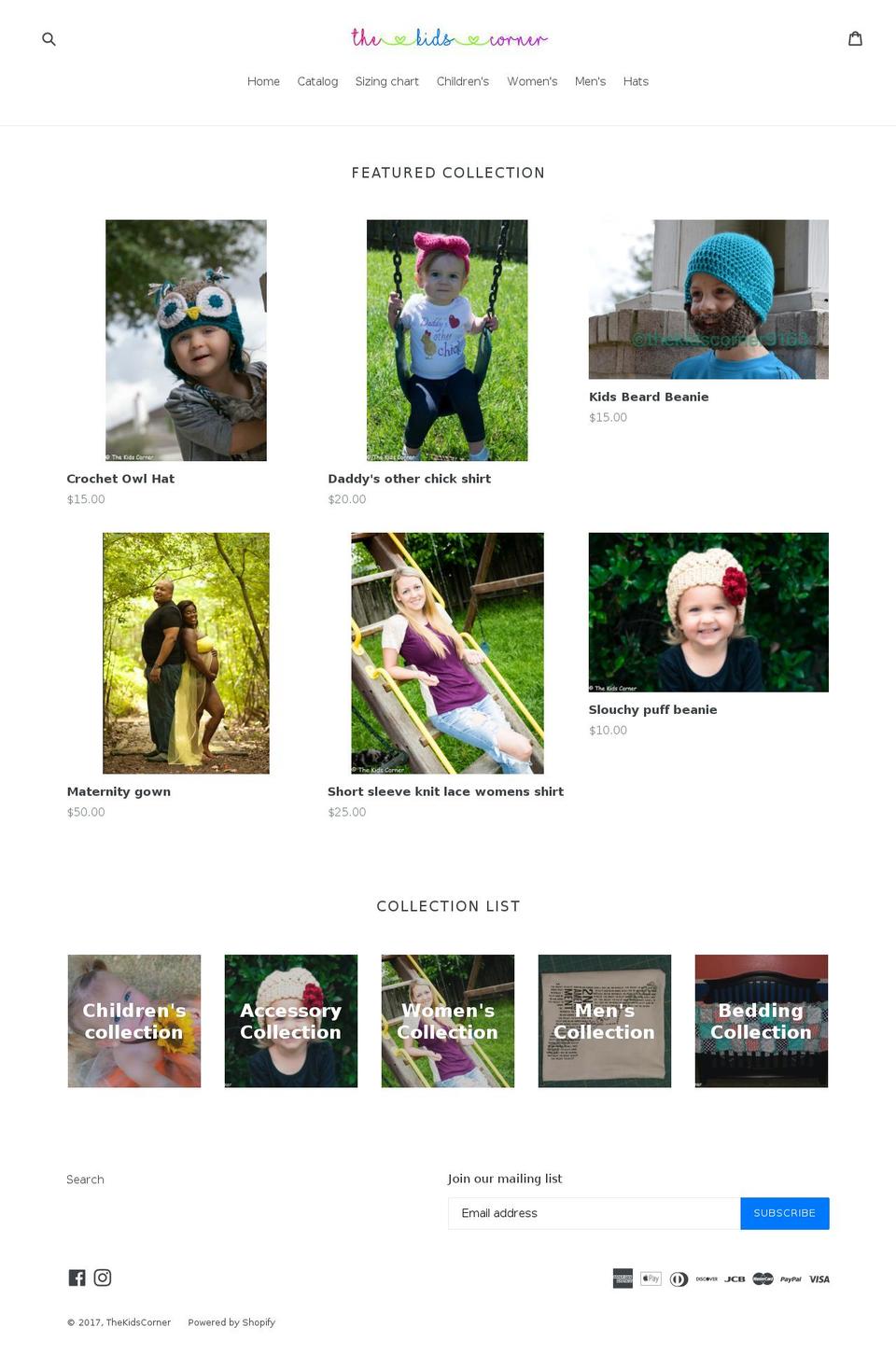 thekidscorner.org shopify website screenshot