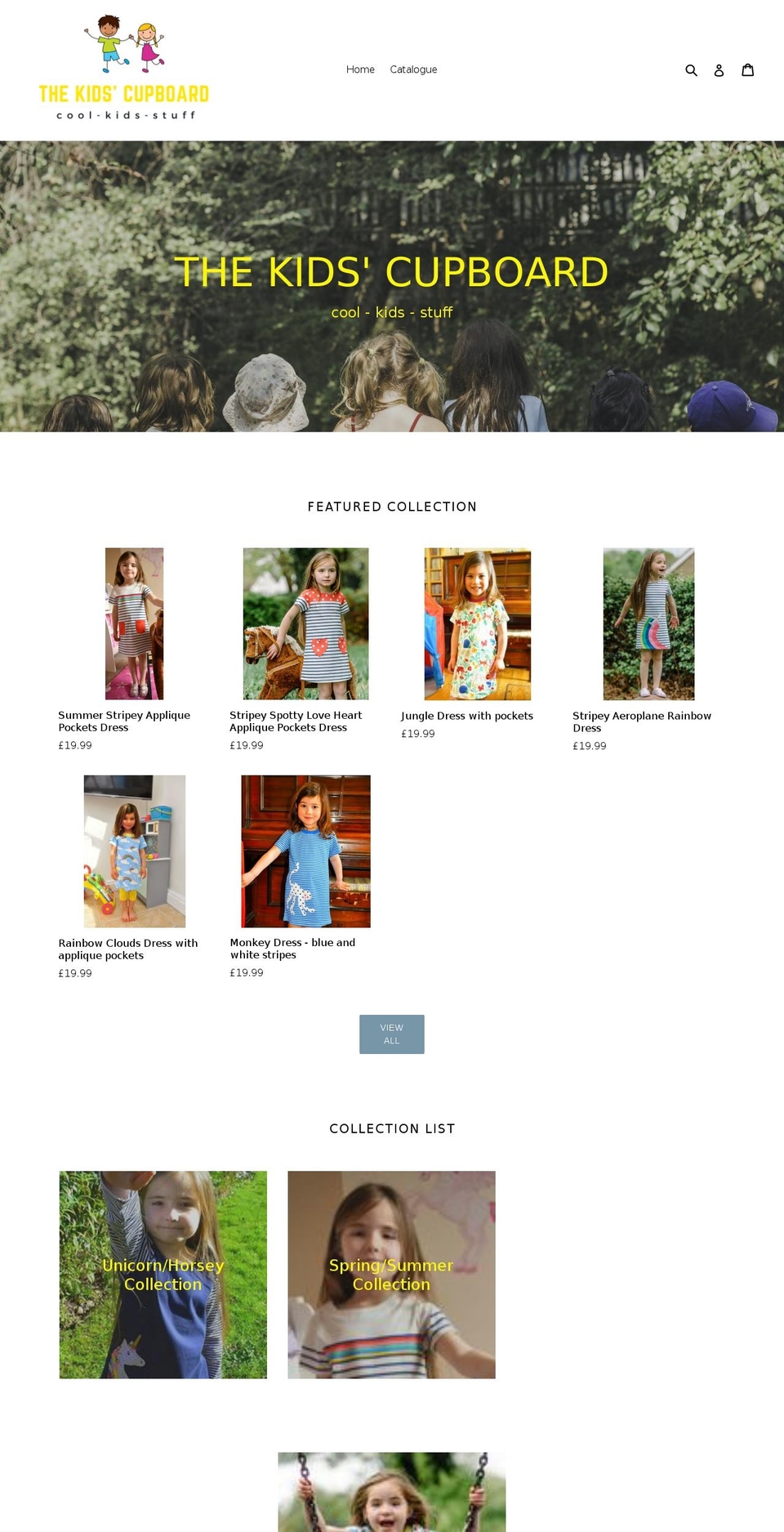 thekidscupboard.com — Shopify storefront screenshot