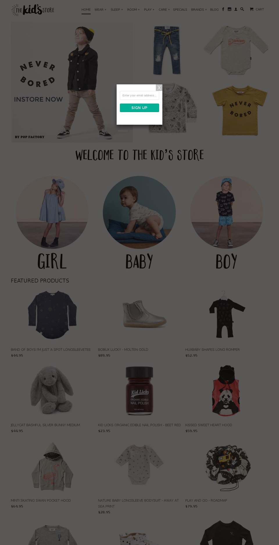 thekidsstore.co.nz shopify website screenshot