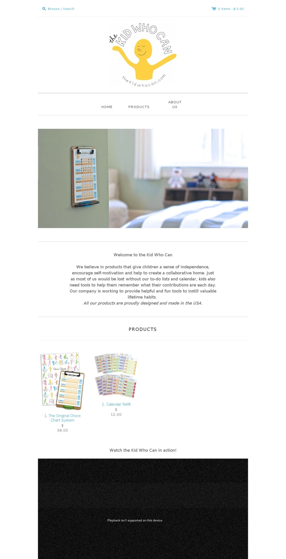 thekidwhocan.com shopify website screenshot