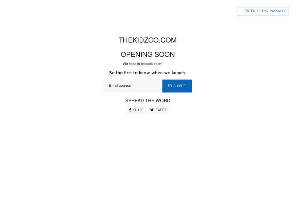 thekidzco.com shopify website screenshot