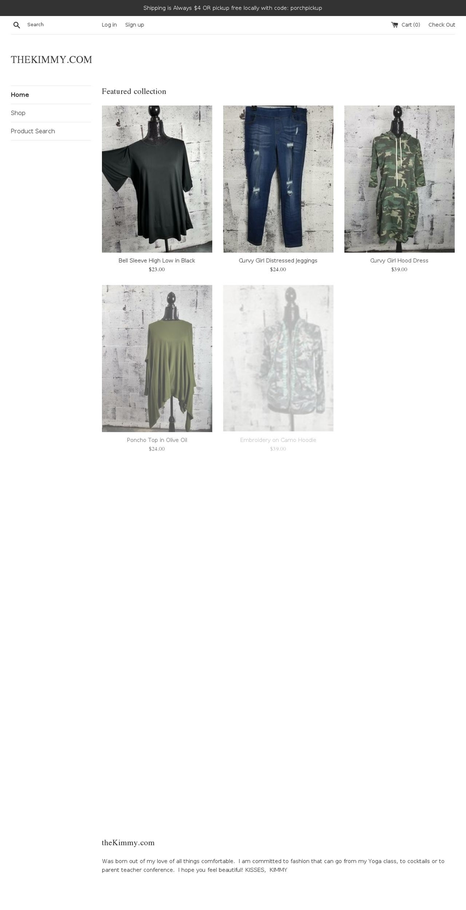 thekimmy.com shopify website screenshot