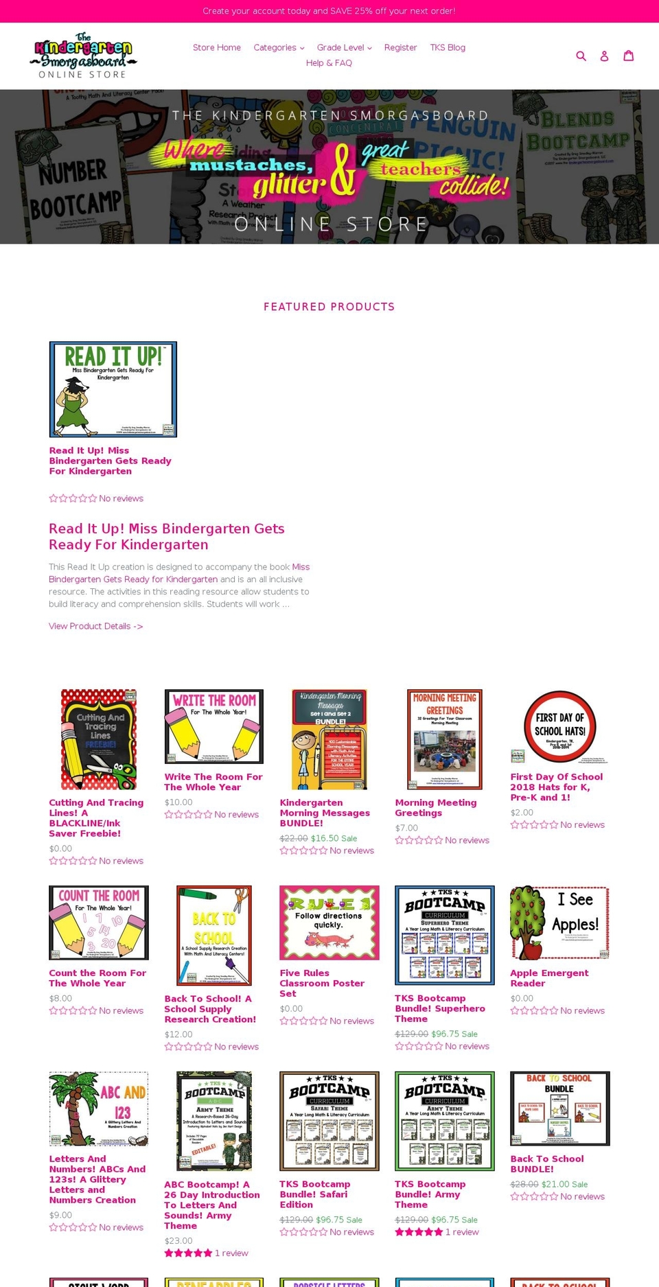 thekindergartensmorgasboardstore.com shopify website screenshot