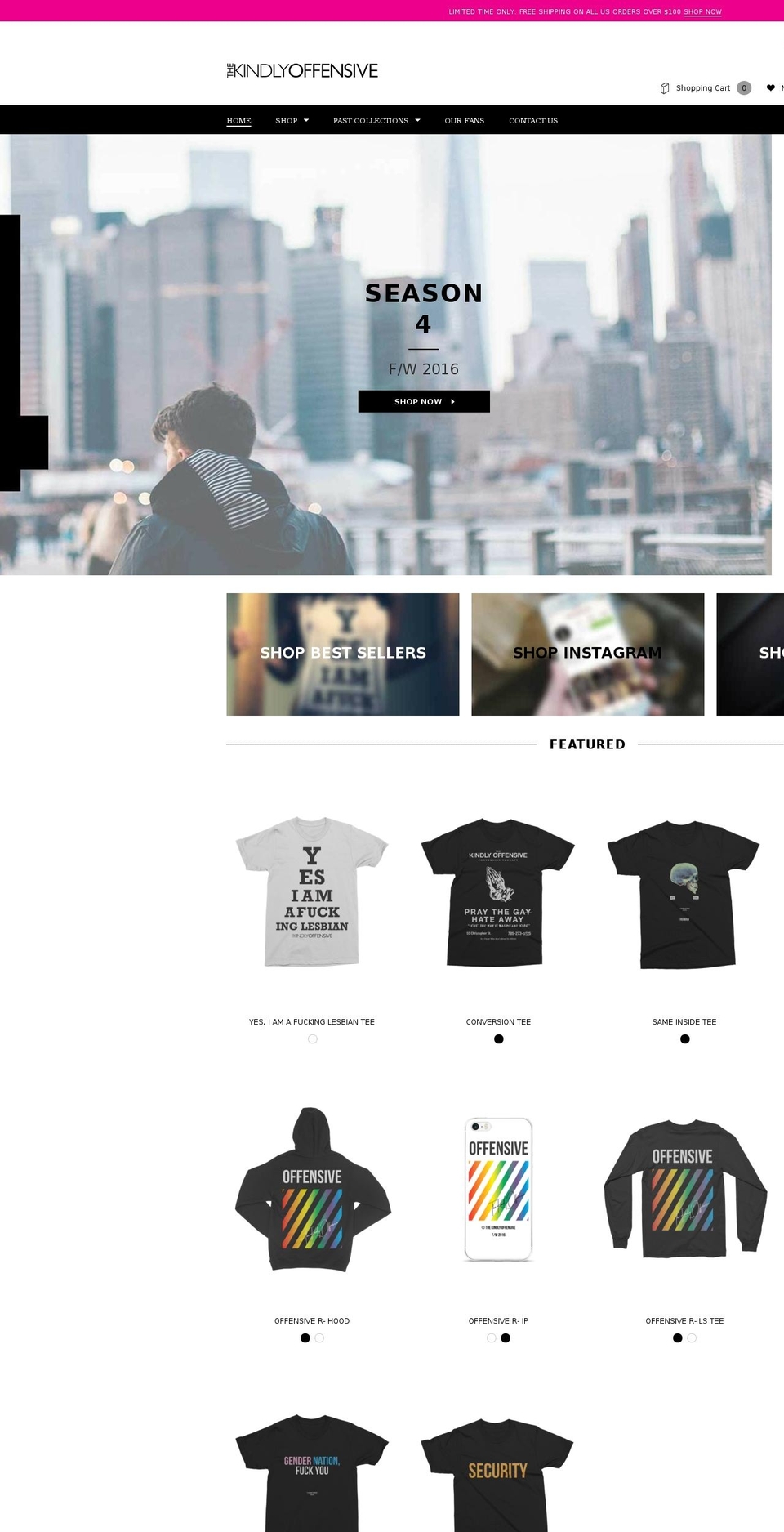 thekindlyoffensive.com shopify website screenshot