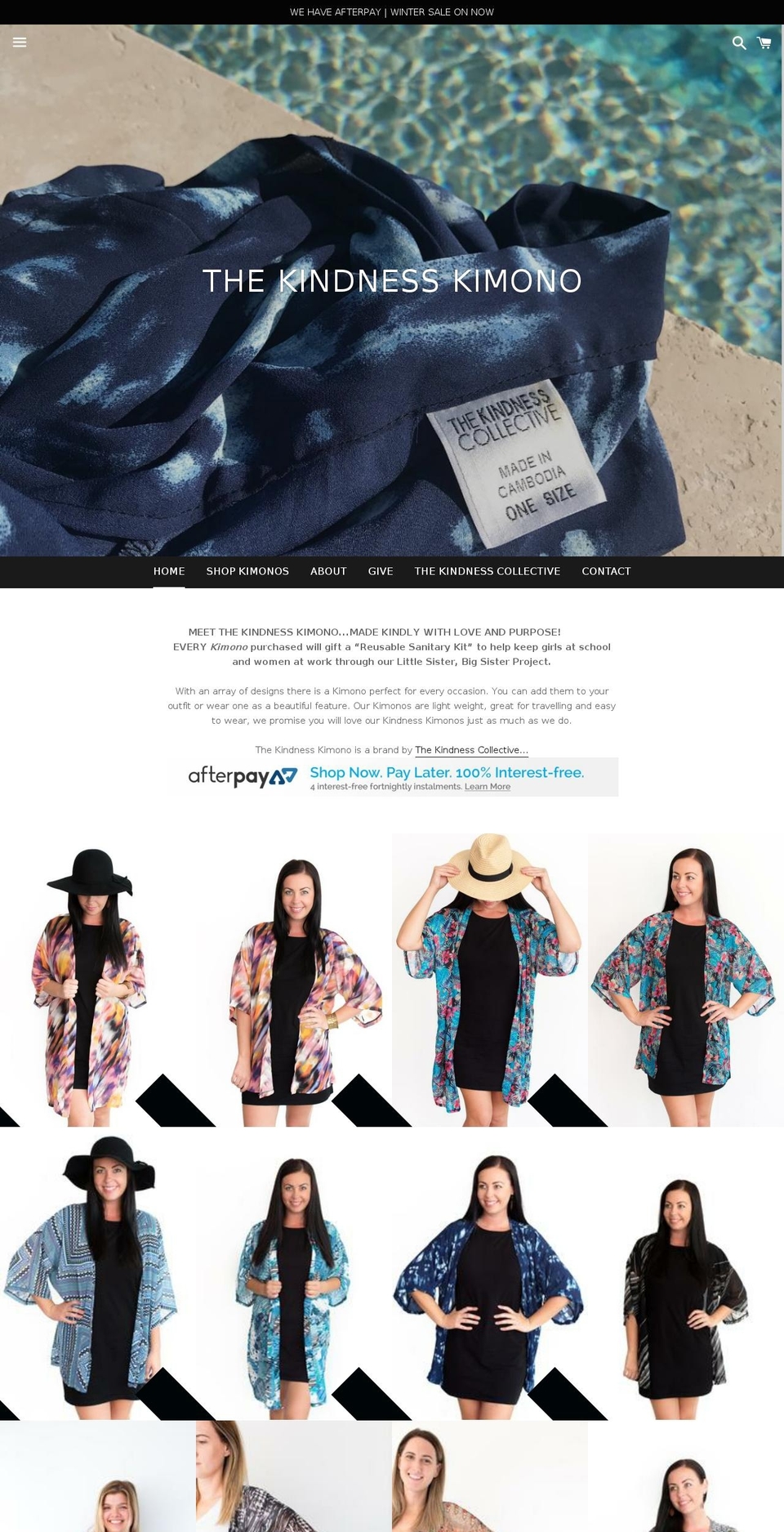 thekindnesskimono.com — Shopify storefront screenshot