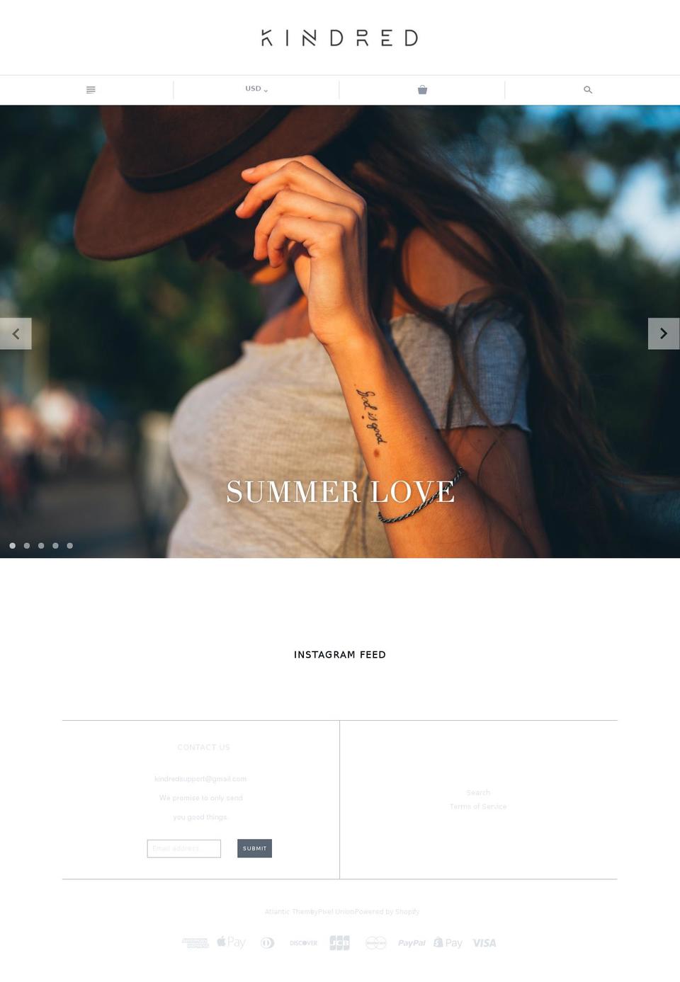 thekindredtribe.com — Shopify storefront screenshot