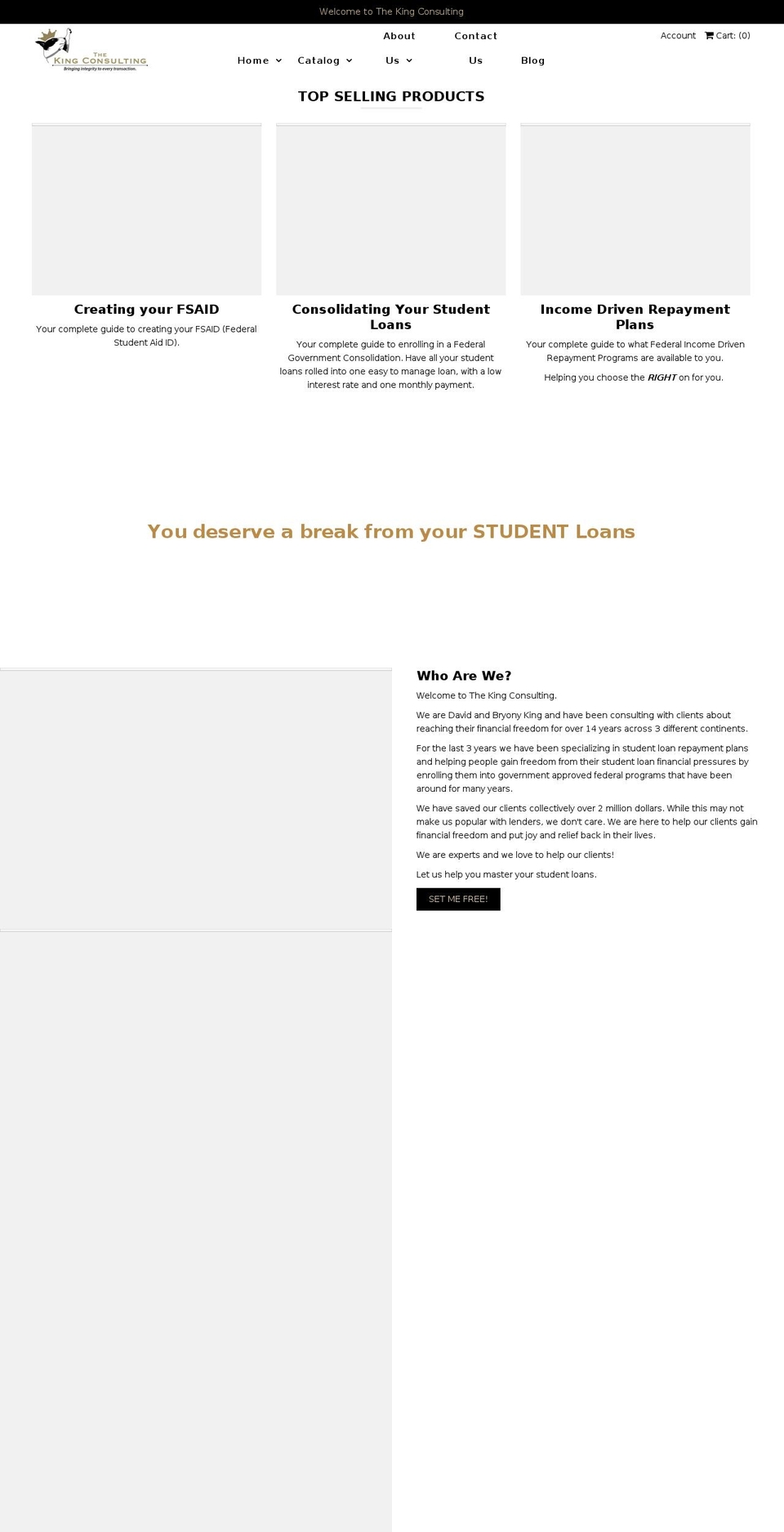 thekingconsulting.com shopify website screenshot