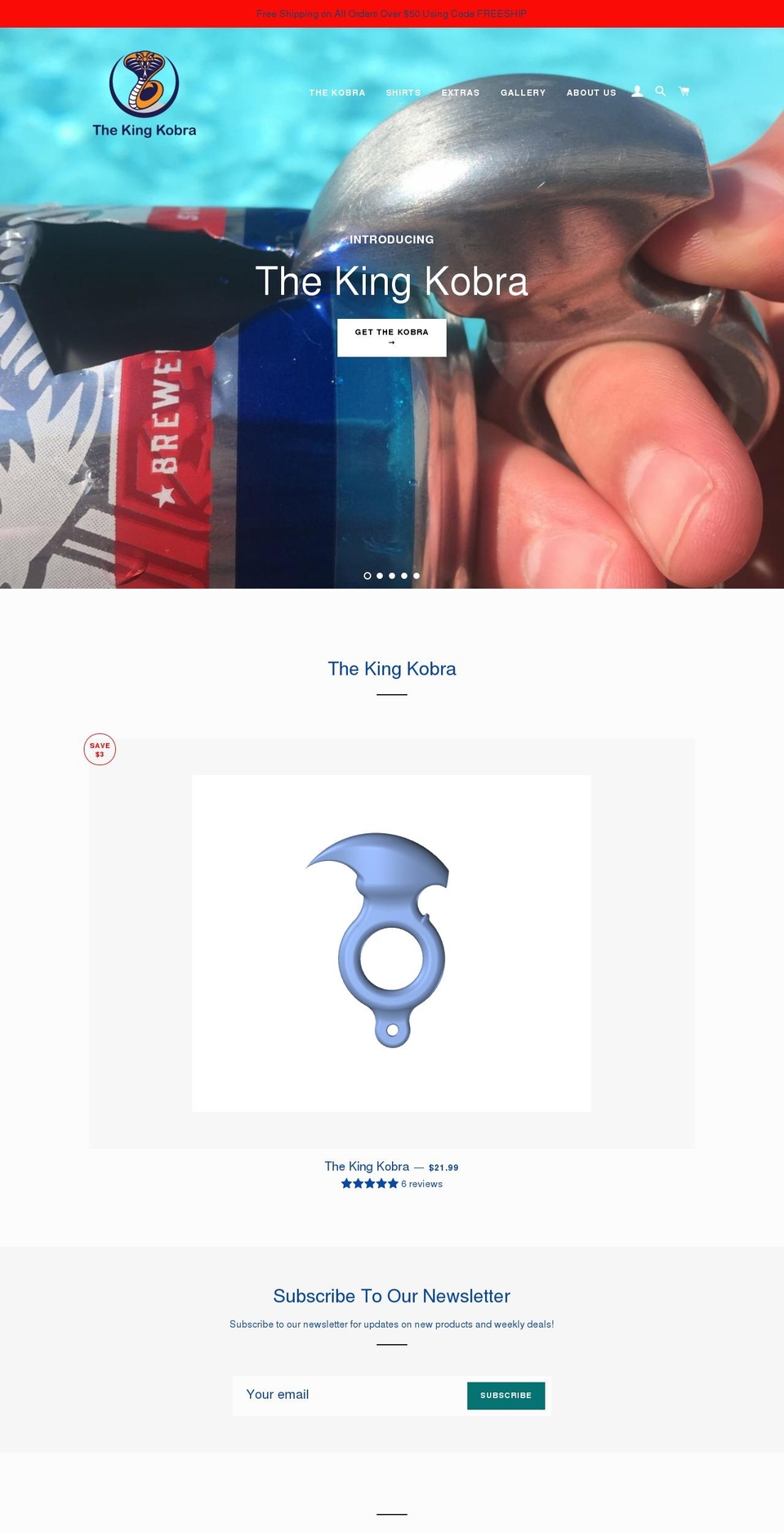 thekingkobra.com shopify website screenshot