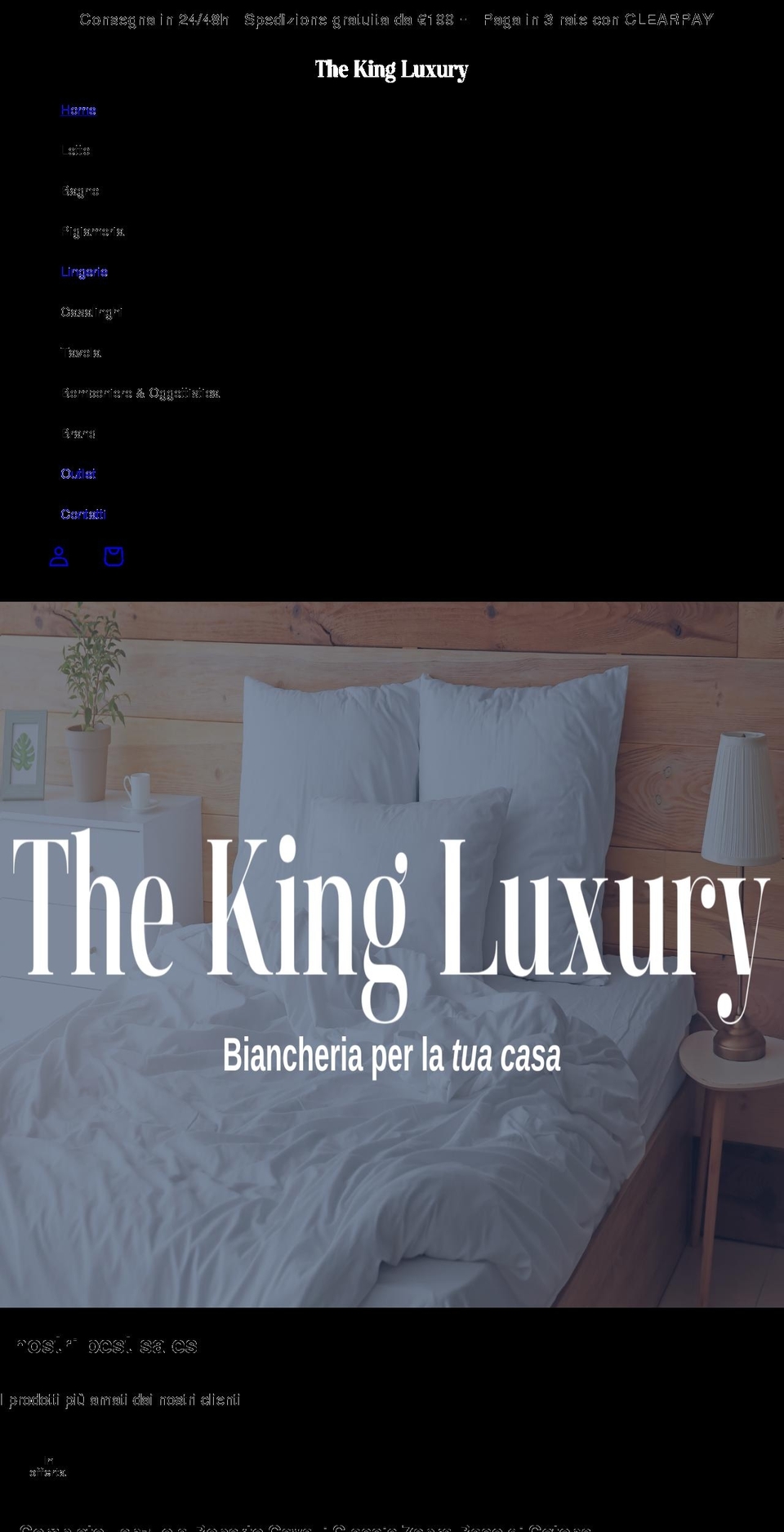 LUXURY Shopify theme site example thekingluxury.it