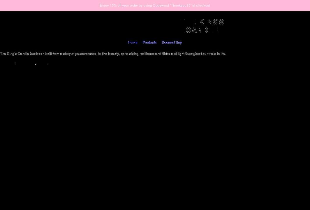 thekingscandle.com shopify website screenshot