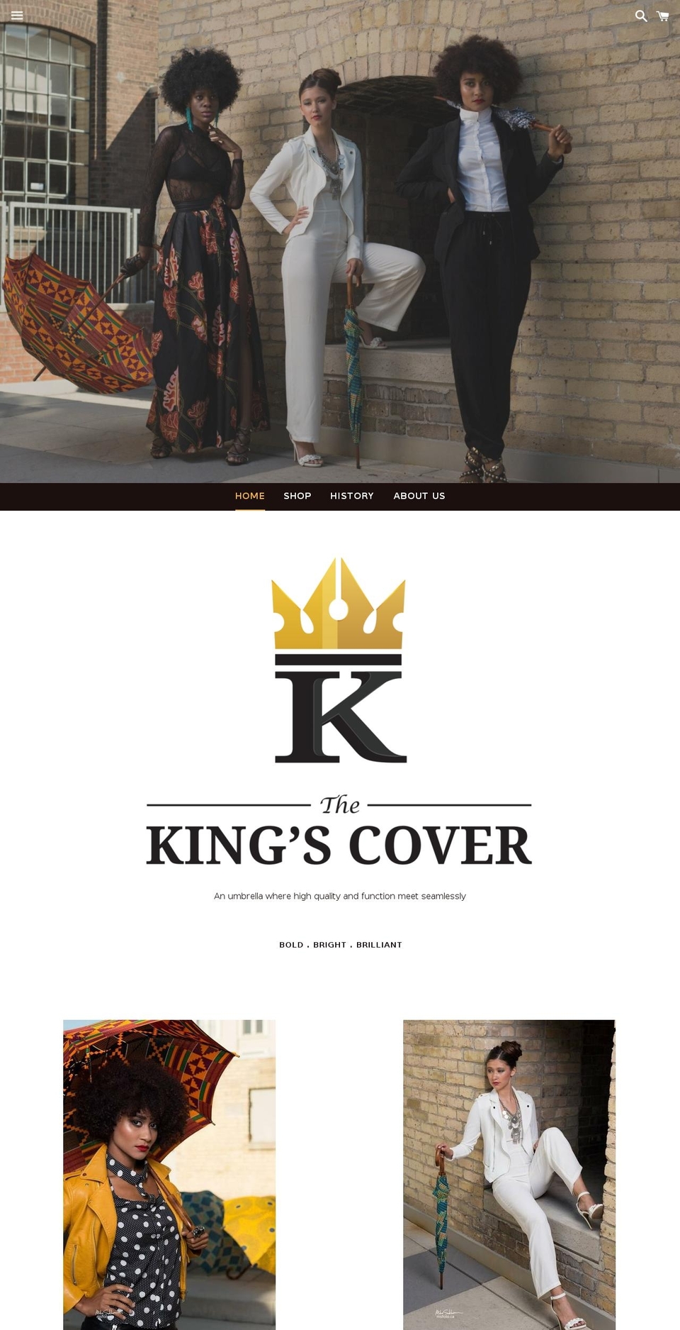 thekingscover.com shopify website screenshot