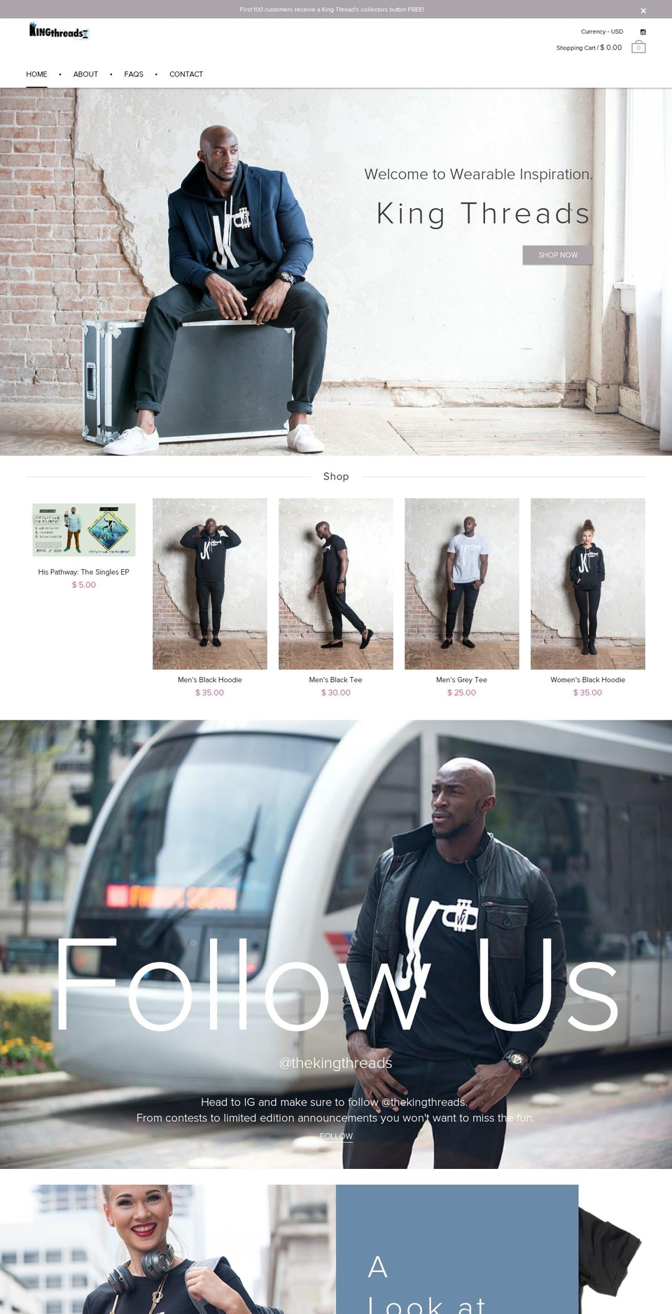 thekingthreads.com shopify website screenshot