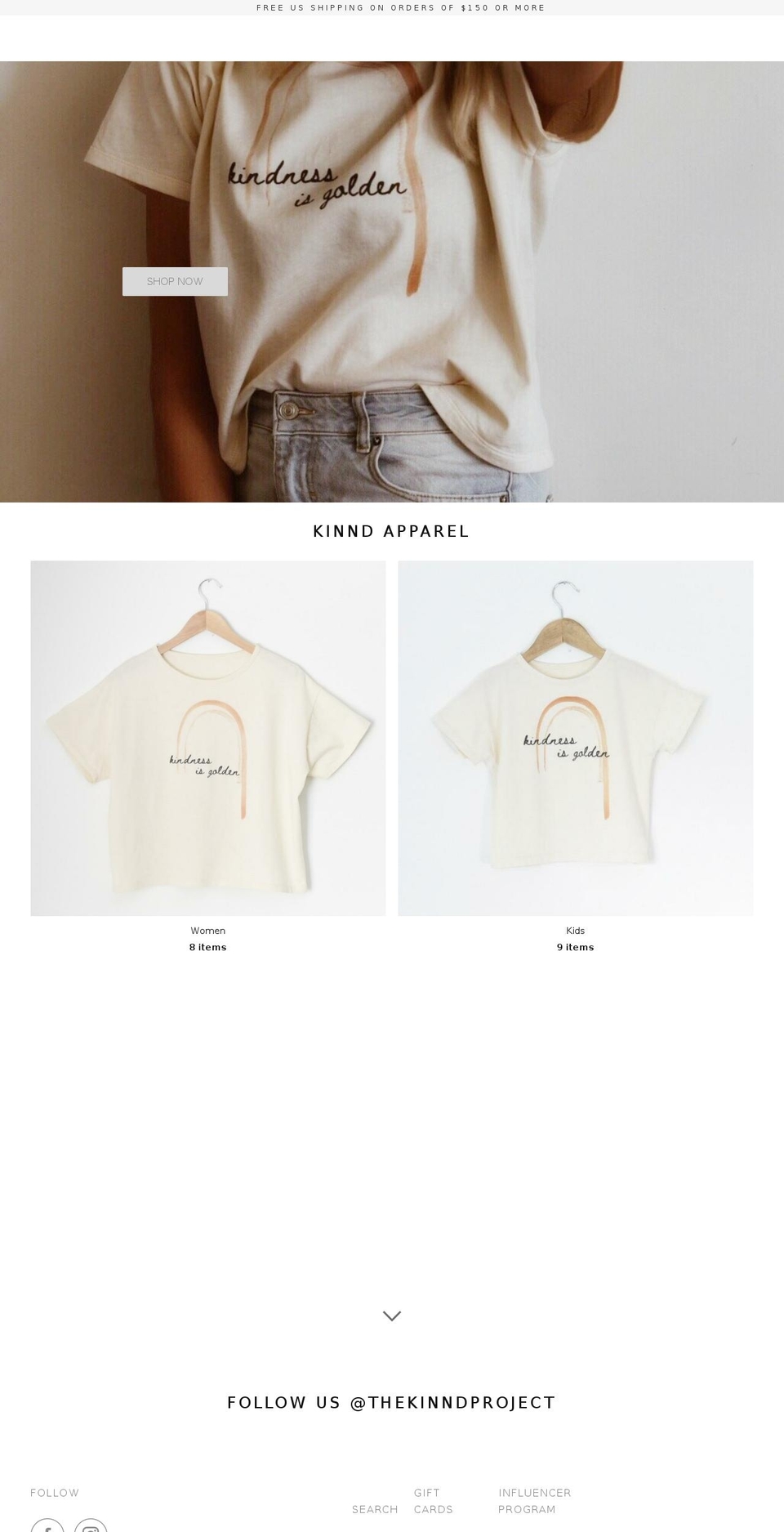 thekinndproject.com — Shopify storefront screenshot