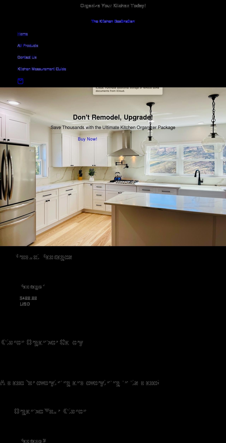 thekitchendestination.com shopify website screenshot