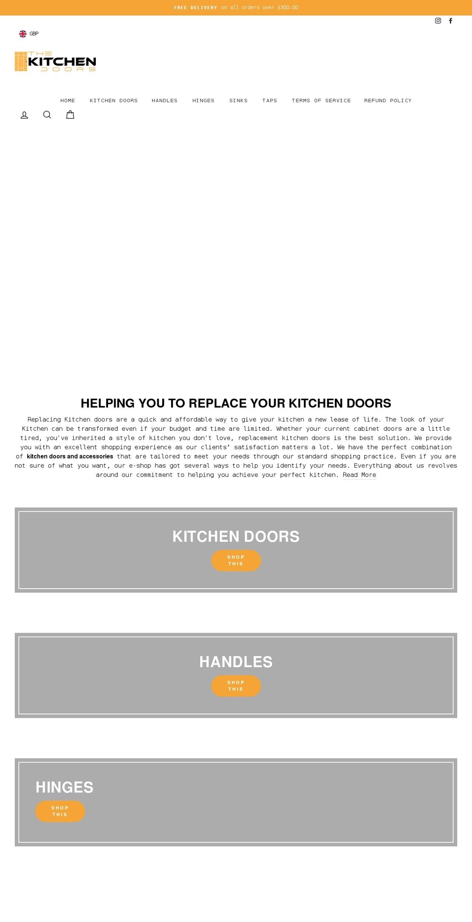 thekitchendoors.co.uk shopify website screenshot