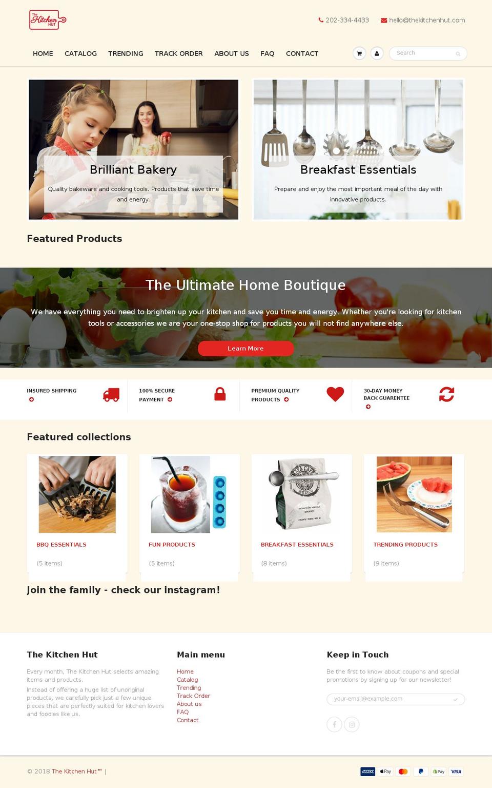 thekitchenhut.com — Shopify storefront screenshot