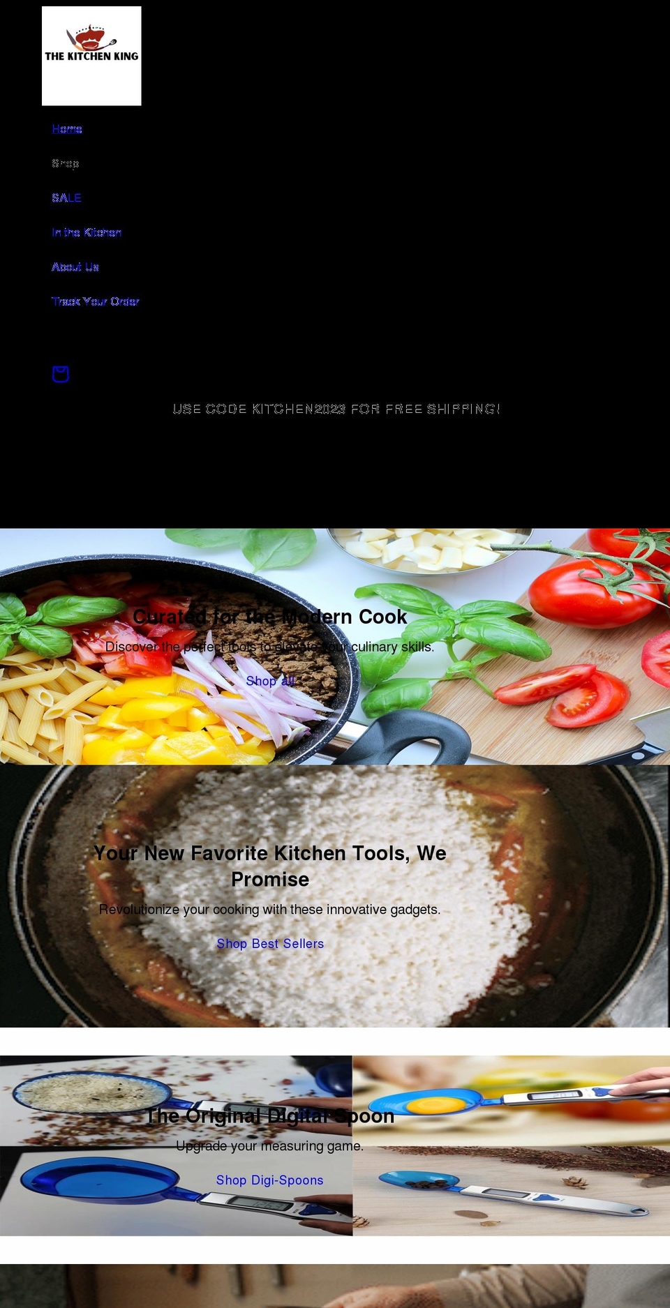 thekitchenking.net shopify website screenshot