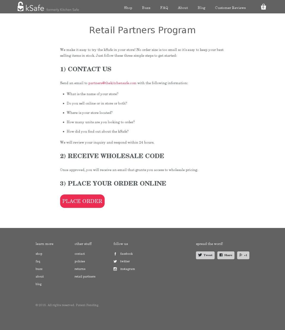 thekitchensafepartners.com — Shopify storefront screenshot