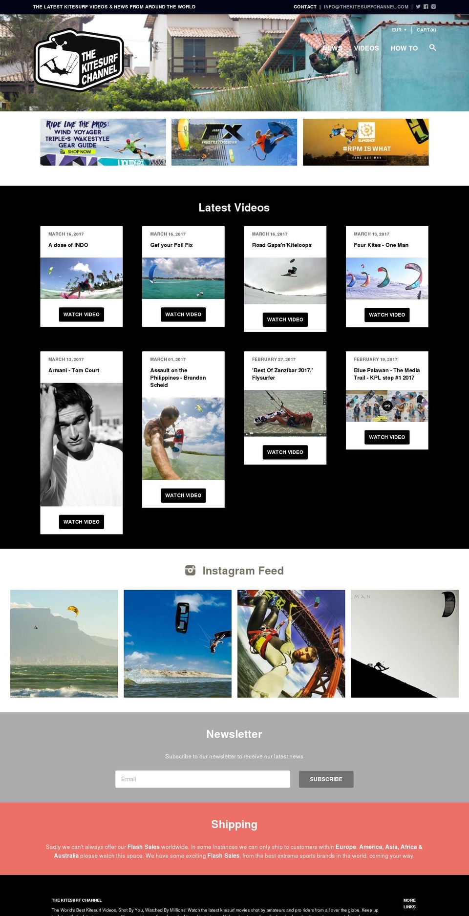 thekitesurfchannel.com shopify website screenshot