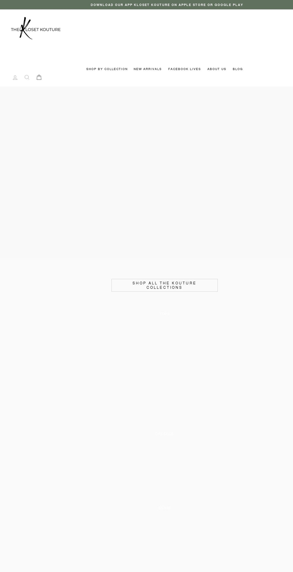 theklosetkouture.com — Shopify storefront screenshot