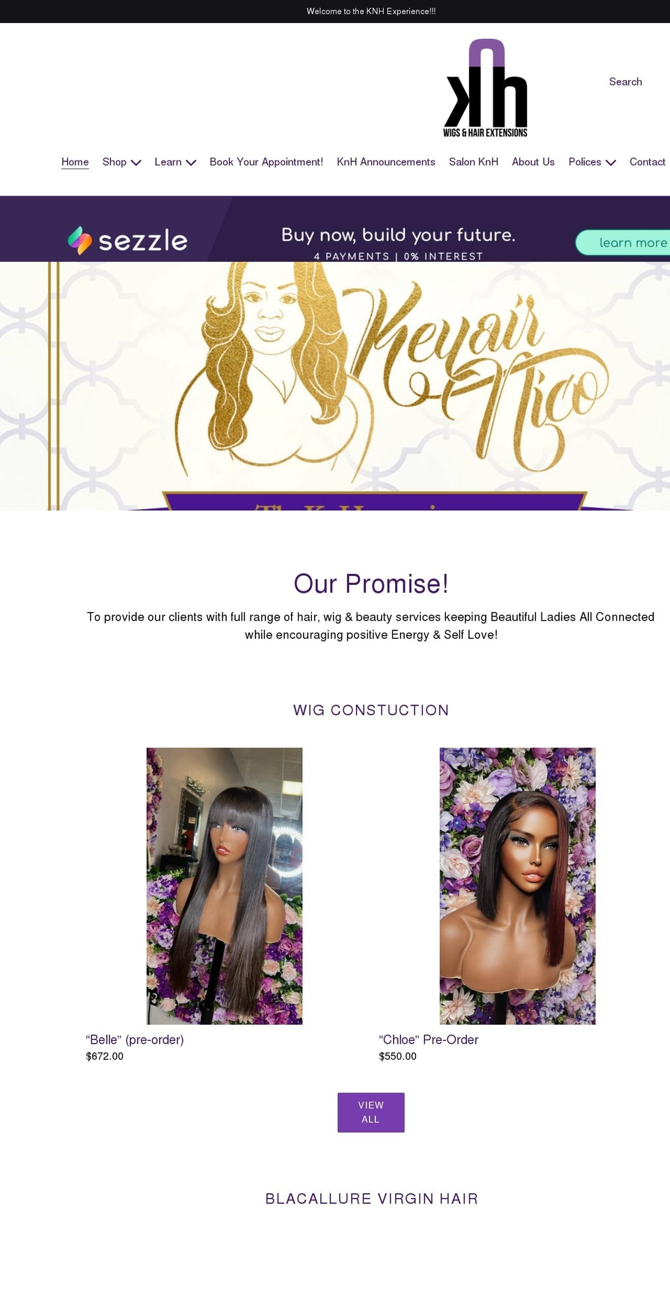 theknhexperience.com shopify website screenshot