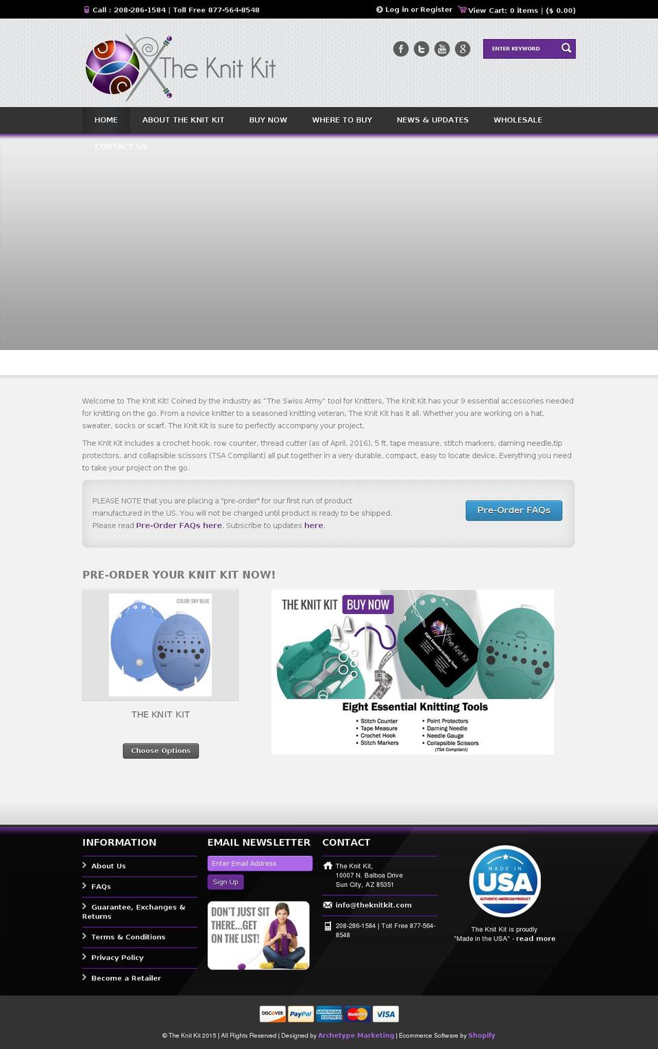 theknitkit.com shopify website screenshot