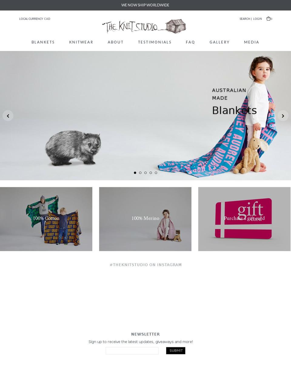 theknitstudio.com.au shopify website screenshot