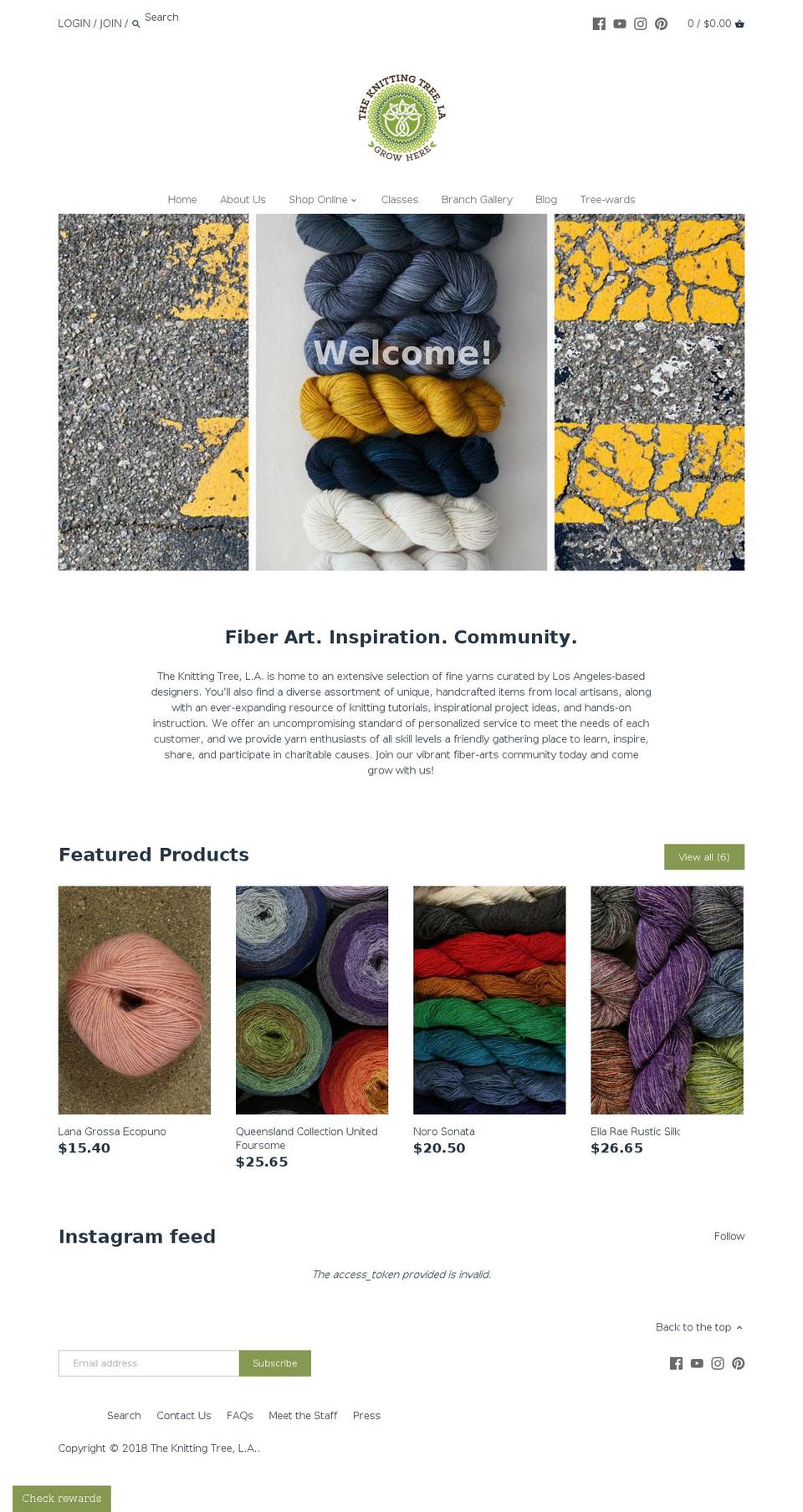 theknittingtree.com — Shopify storefront screenshot