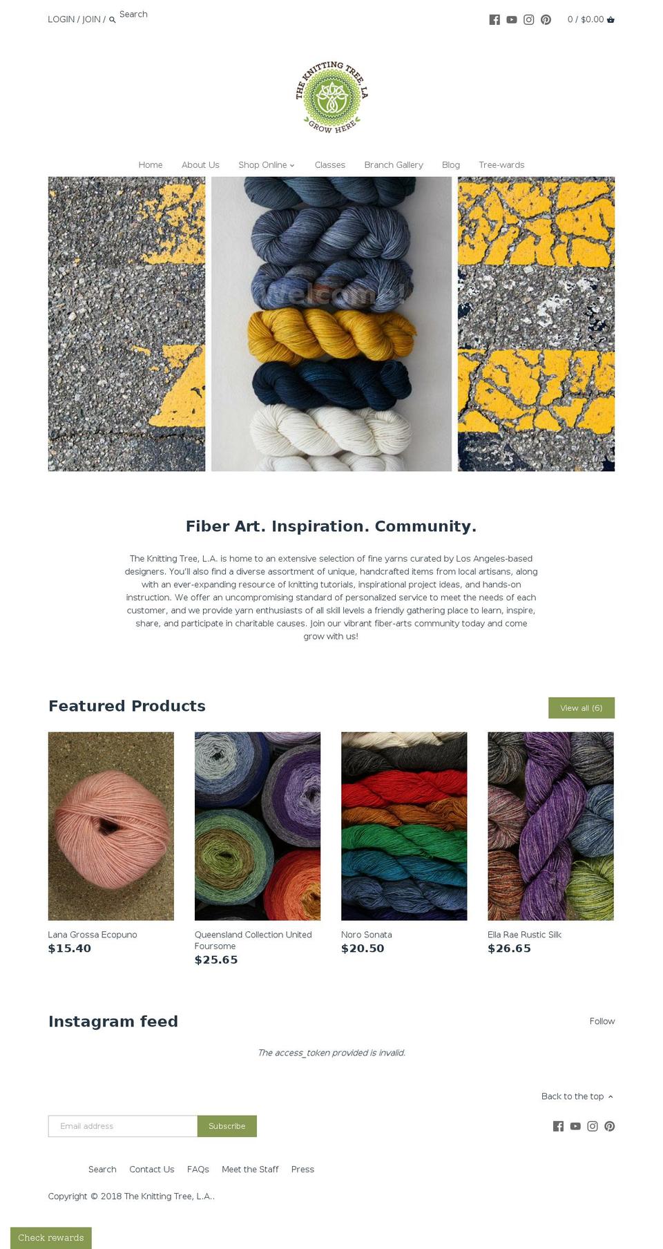 theknittingtreela.com — Shopify storefront screenshot