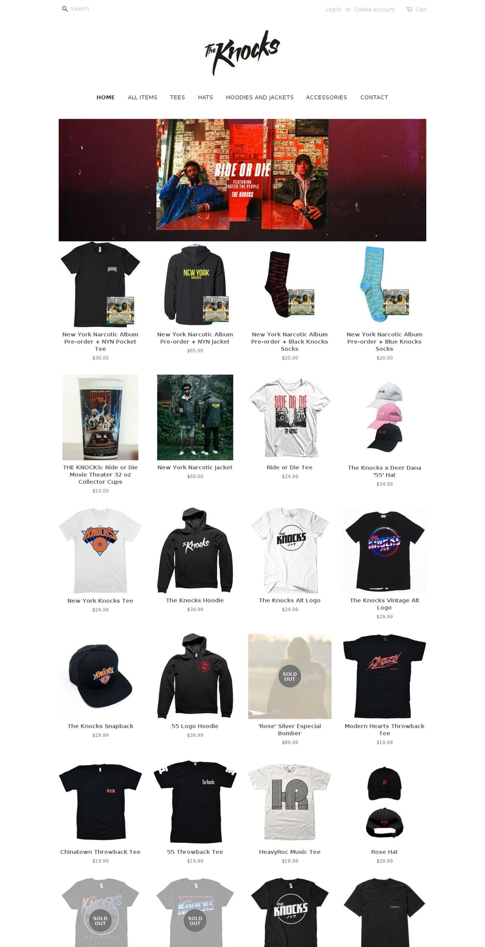 theknocksstore.com shopify website screenshot