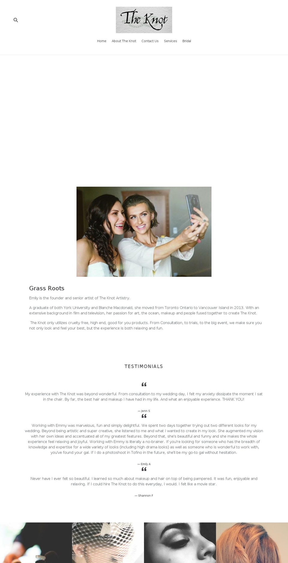 theknotartistry.com shopify website screenshot