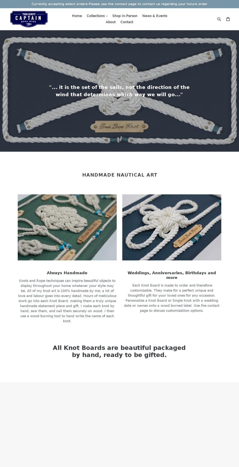 theknotcaptain.net shopify website screenshot