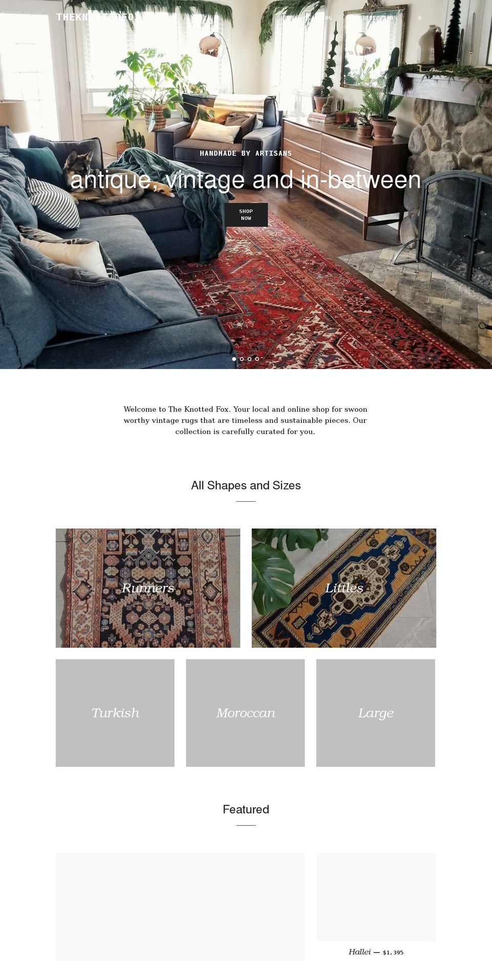 theknottedfox.com shopify website screenshot