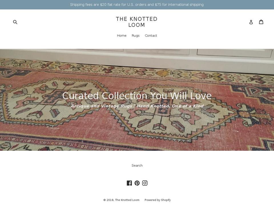 theknottedloom.com — Shopify storefront screenshot