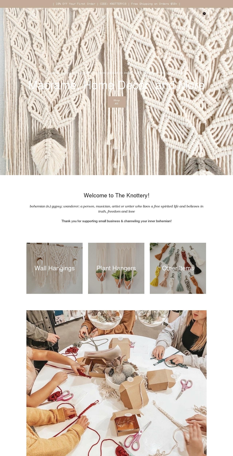 theknotterydesigns.com shopify website screenshot