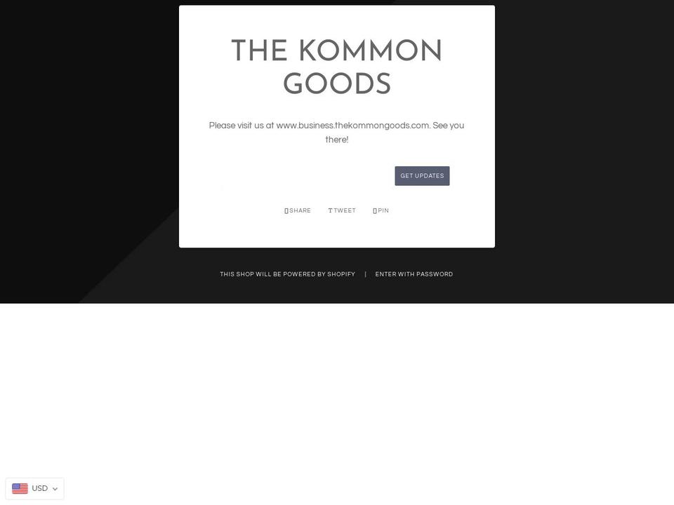 thekommongoods.com shopify website screenshot