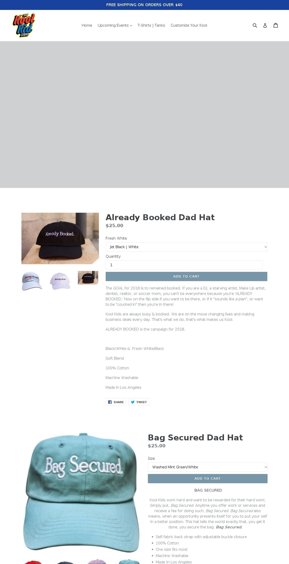 thekoolkidstore.com — Shopify storefront screenshot