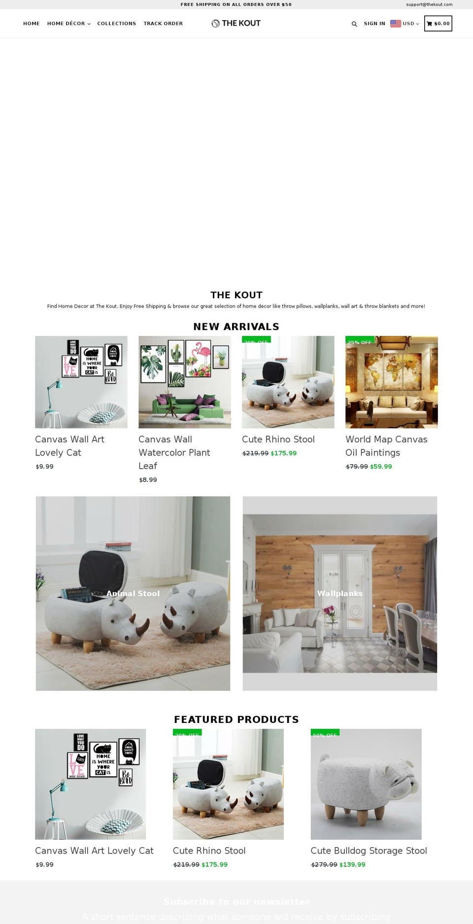 thekout.com shopify website screenshot