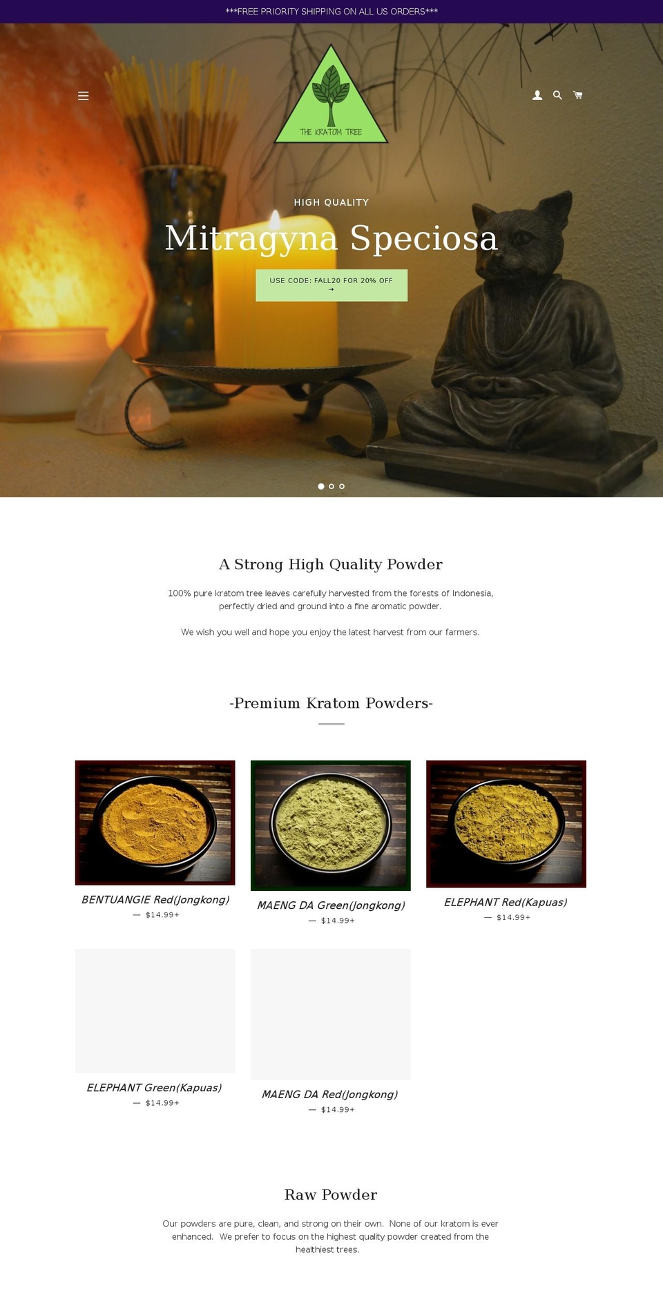 thekratomtree.com — Shopify storefront screenshot