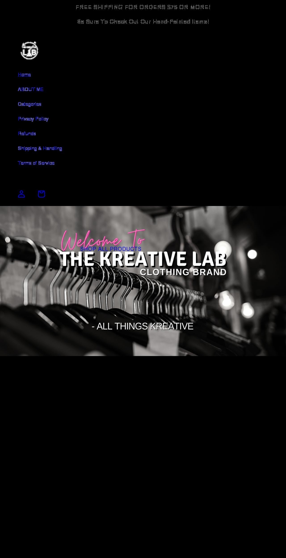 thekreativelabllc.com shopify website screenshot