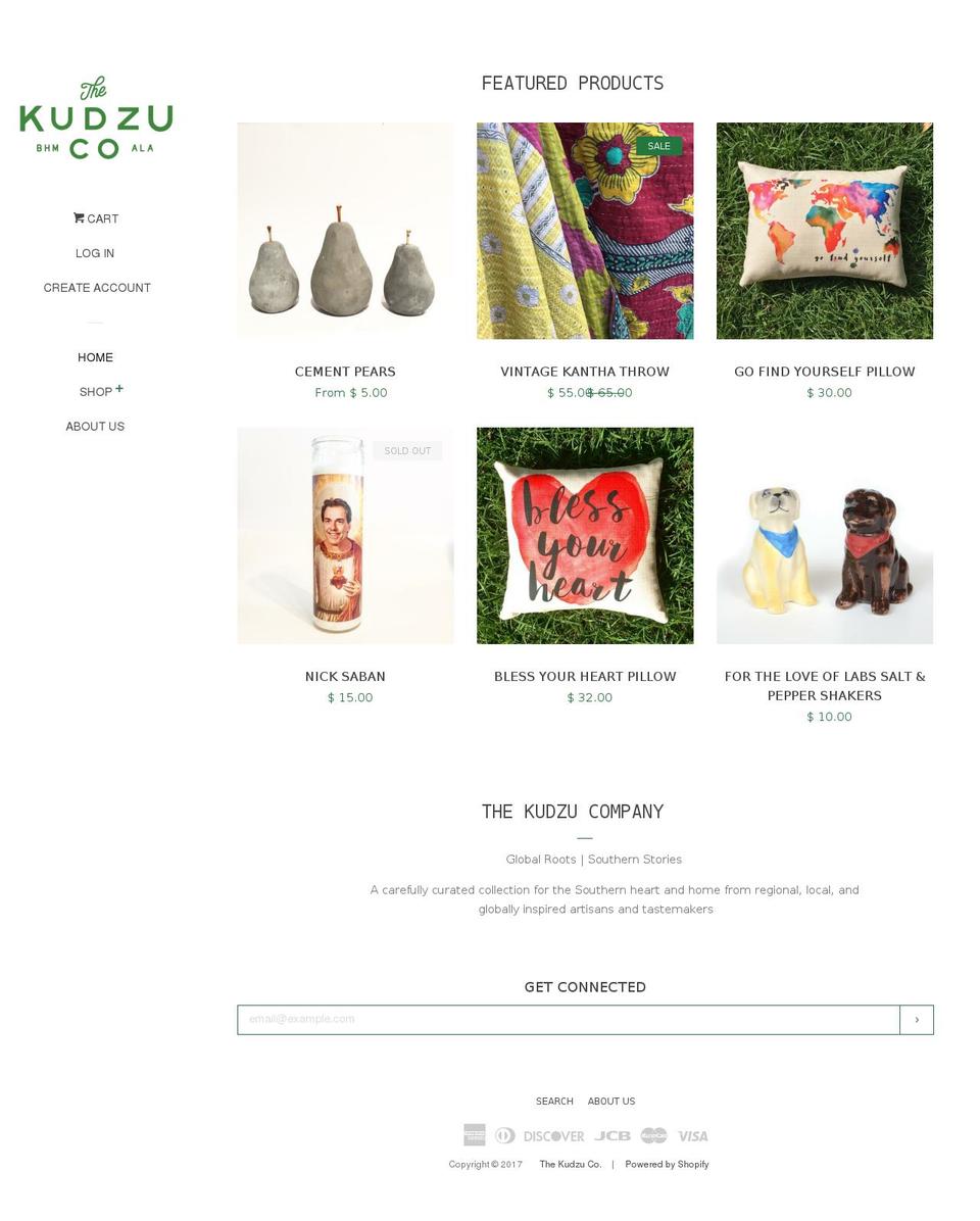 thekudzuco.com shopify website screenshot