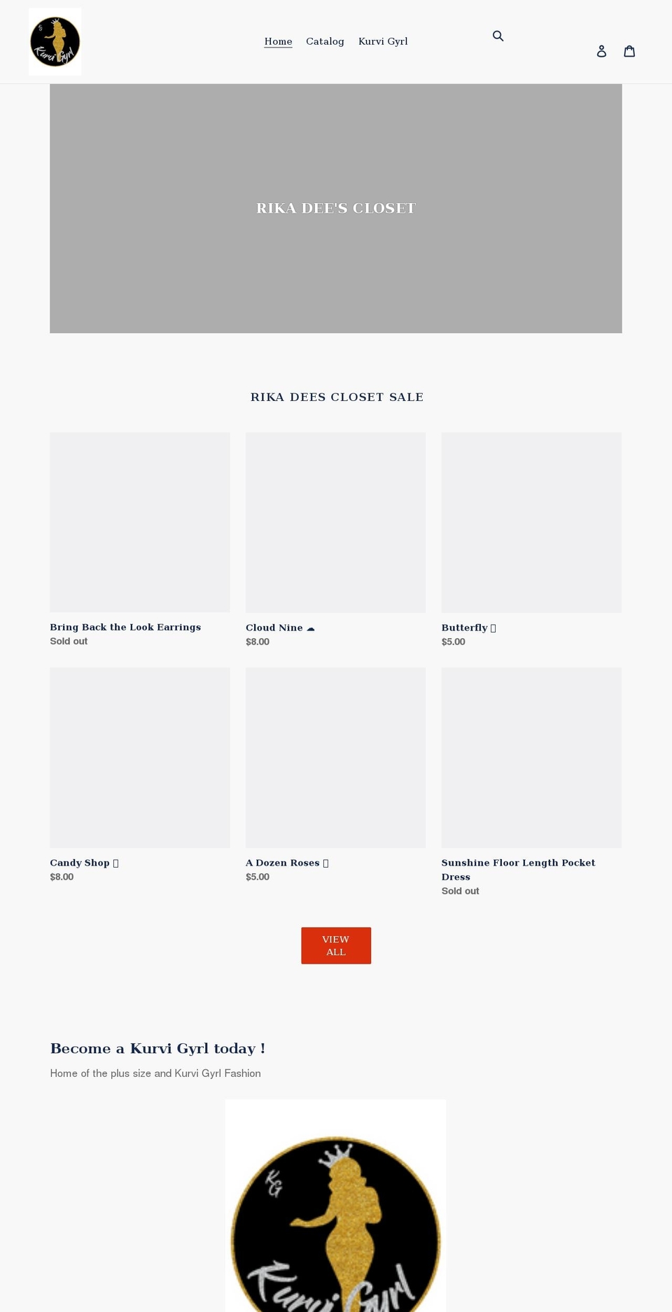 thekurvigyrl.com shopify website screenshot