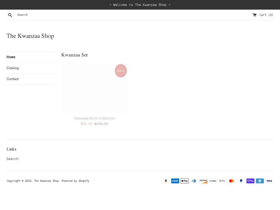 thekwanzaashop.com shopify website screenshot