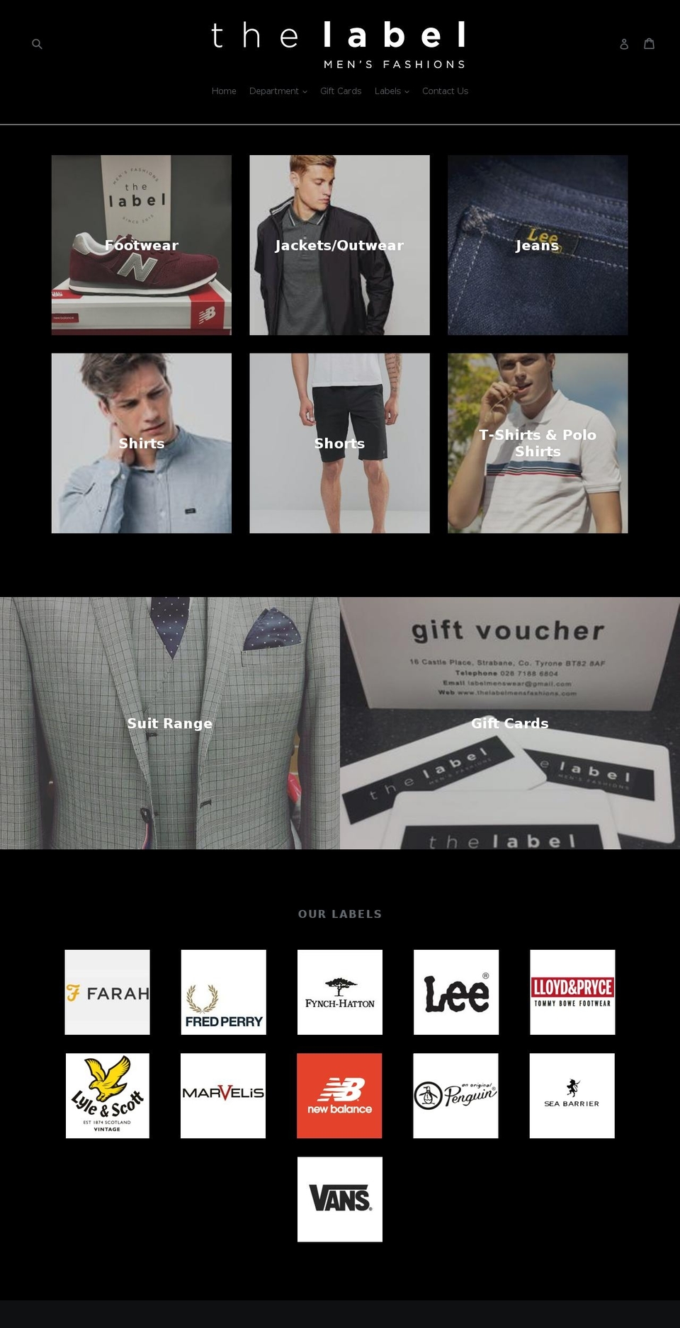 thelabelmensfashions.com shopify website screenshot